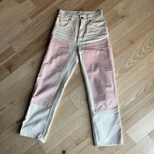 Rudy Jude Pink and white color block utility jeans